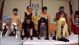 Cute Asian Cosplayers Get Wild At A Group Party