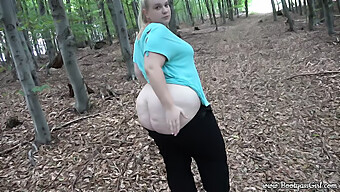 European Amateur Girl With Voluptuous Figure Gives Oral And Engages In Intercourse With Her Partner In A Wooded Area.