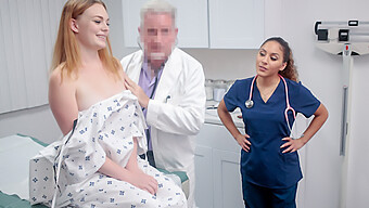 A Pervy Doctor And His Nurse Treat A Curvy Girl'S Tight Vagina With Special Care