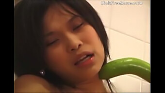 Emma'S Sensual Cucumber Play Leads To Explosive Orgasm