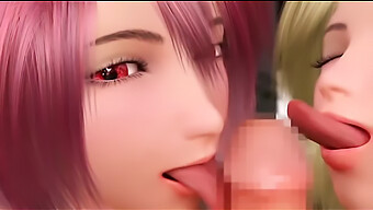 Japanese 3d Animation Featuring Busty Babes In A Threesome