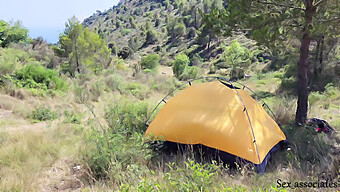 French Couple Gets Intimate In A Tent, Surprising A Curious Tourist