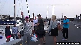 Public Group Sex On A Boat With Oral And Piss Play