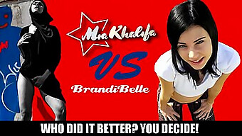 Compare And Contrast: Mia Khalifa Vs. Brandi Belle In Group Action With Big Natural Tits