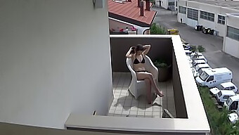 Young Neighbor'S Balcony Solo Play Caught On Camera