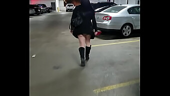 Exhibitionist Milf Reveals Her Panties In A Casino Parking Garage