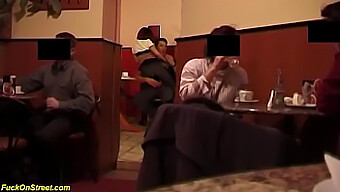 German Couple Engages In Voyeuristic Anal Sex At A Public Café