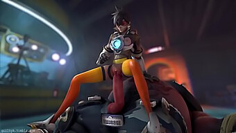 Video Overwatch Animasi Yang Menampilkan Tracer Dan Roadhog Dengan Nada Yang Bersalah Dan Kesan Bunyi