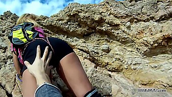 Sexy Coed Gets Taught By An Experienced Instructor In Outdoor Climbing And Sex