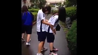 Japanese Girls Standing And Bending Over